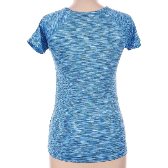 #24 Velocity Blue Activewear Yoga Gym Running Workout Crewneck Shirt Top Large - Picture 3 of 4